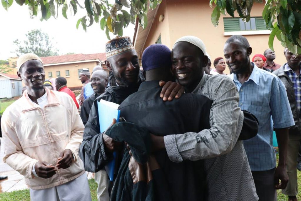 More relatives hug the suspects after being granted bail by court.